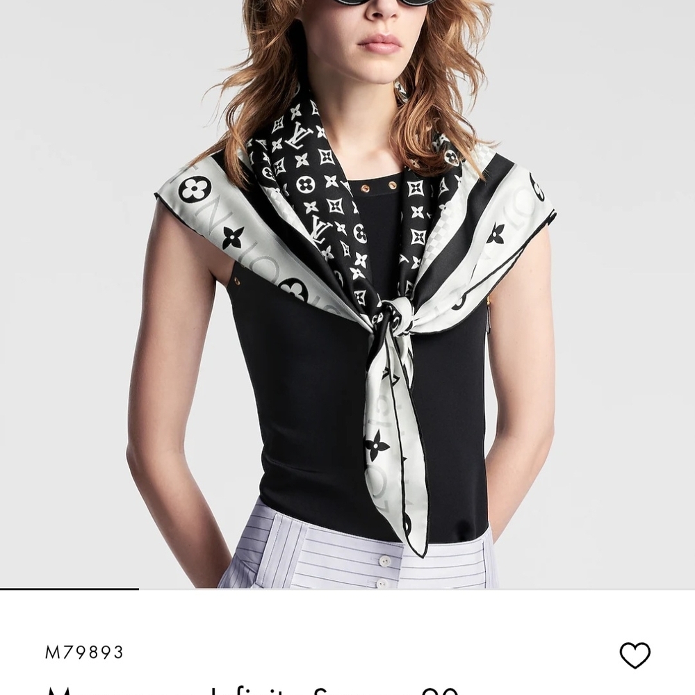 Louis Vuitton Black and White Scarf - Picture 7 of 7